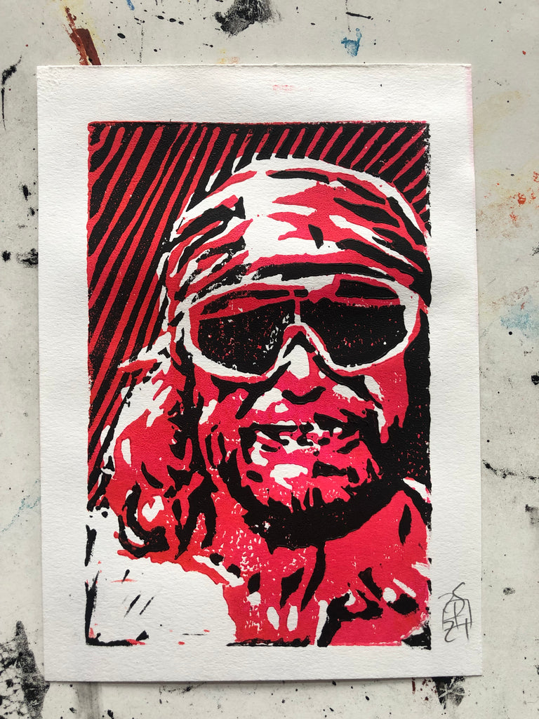 30 DAYS OF THE RUMBLE! RANDY SAVAGE LINOCUT PRINTS!